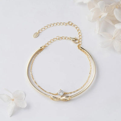 925er Sterling Silber Unendlichkeits-Armband mit Zirkonia und Vergoldung