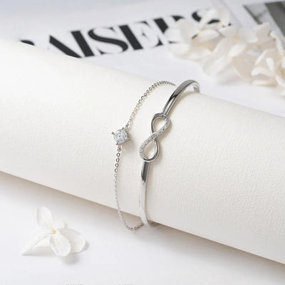 925er Sterling Silber Unendlichkeits-Armband mit Zirkonia und Vergoldung
