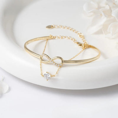 925er Sterling Silber Unendlichkeits-Armband mit Zirkonia und Vergoldung