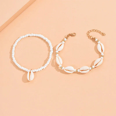 Boho Muschel-Fußkettchen Set – Sommer Vibes fürs Fußgelenk🐚🌟