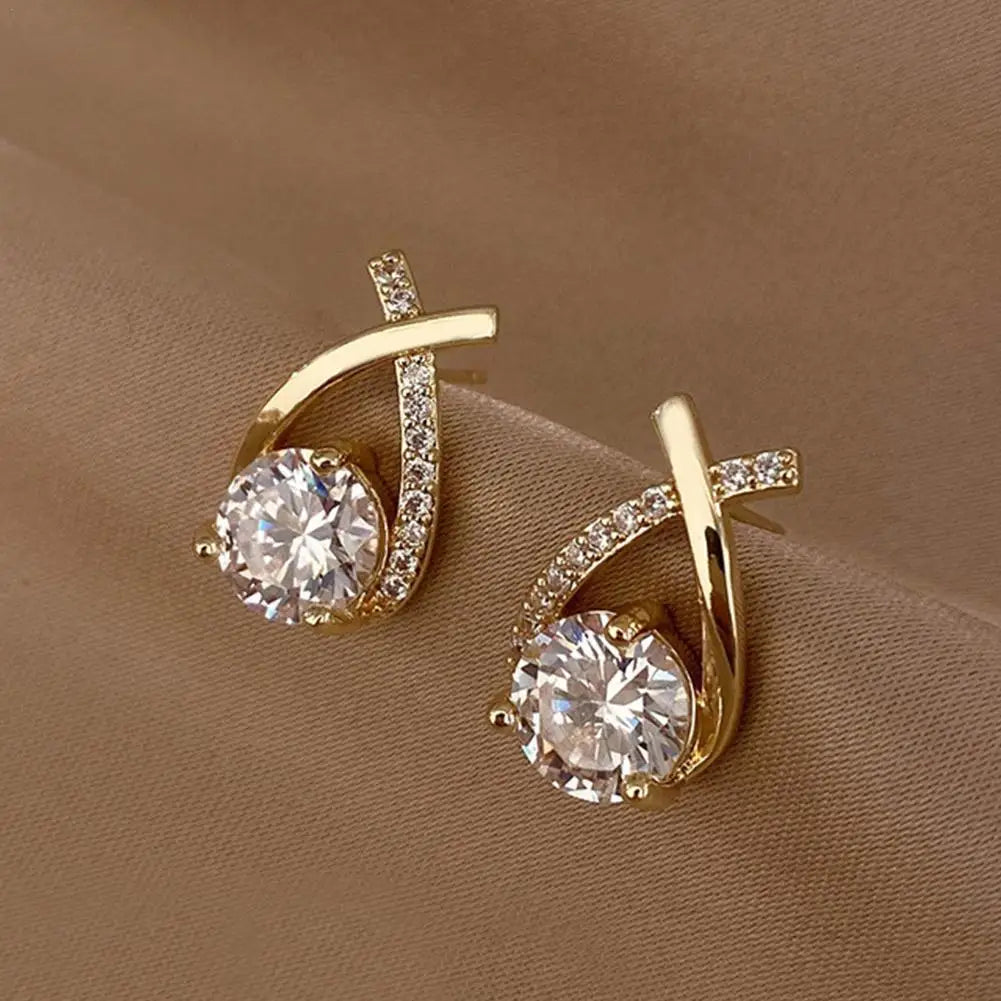 Golden Elegance Kristall-Ohrringe
