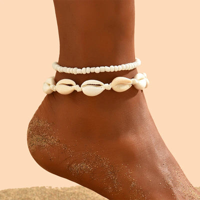 Boho Muschel-Fußkettchen Set – Sommer Vibes fürs Fußgelenk🐚🌟