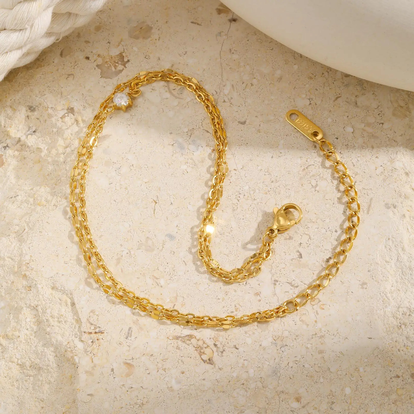 ✨ Zarte Goldkette mit Strass 💎 – als Fußkette oder Armband tragbar 👣💫