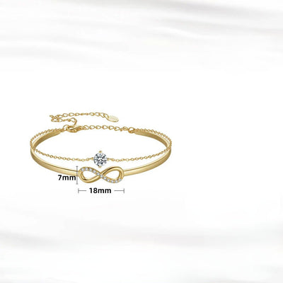 925er Sterling Silber Unendlichkeits-Armband mit Zirkonia und Vergoldung